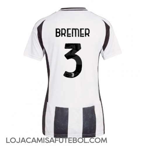 Camisa de Futebol Juventus Gleison Bremer #3 Equipamento Principal Mulheres 2024-25 Manga Curta